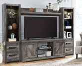Tampa Furniture Outlet Lutz - Ashley Furniture - Wynnlow Entertainment Center - 4-Piece Entertainment Center / Gray - W440W2